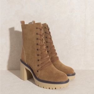 Vici Dolls Faux Suede Heeled Lace Up Boots